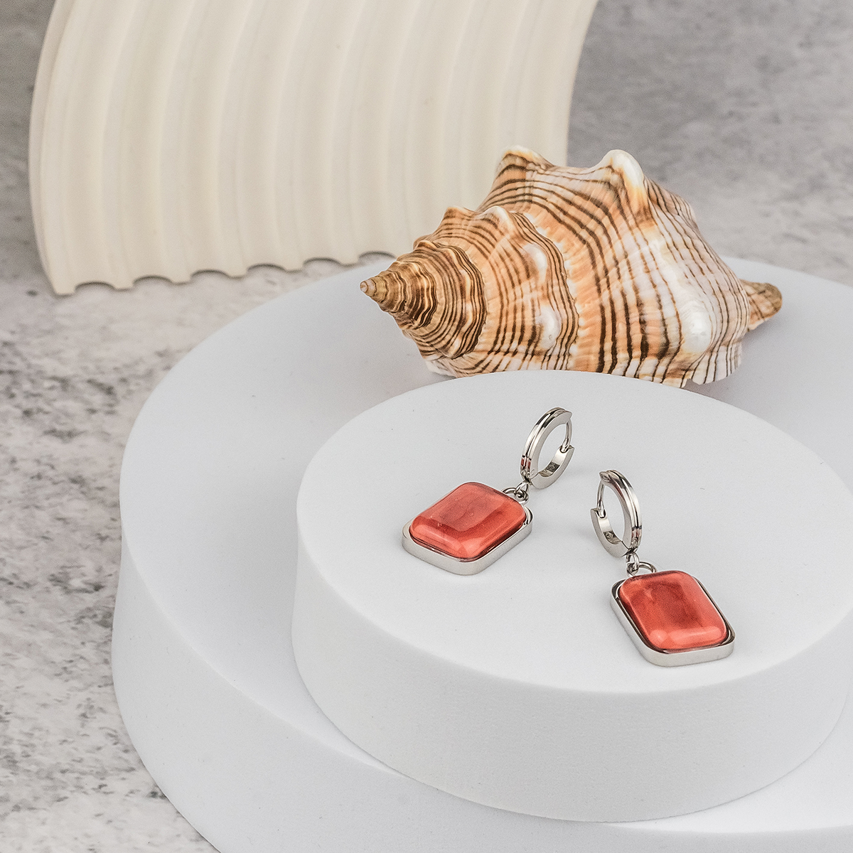 Серьги из муранского стекла VANILA CORALL LS3543