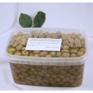 Оливки зеленые Халкидики (размер XL) без косточки, в рассоле, 2.4 кг