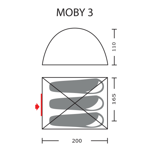Двухместная однослойная палатка ALASKA Моби 2 V6