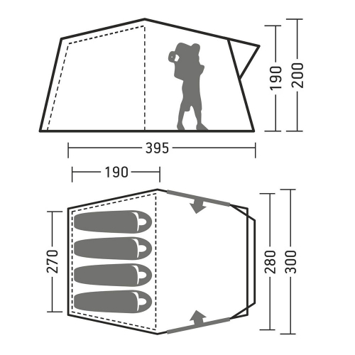 Четырёхместная палатка-автомат GREENELL Трим 4 квик V5