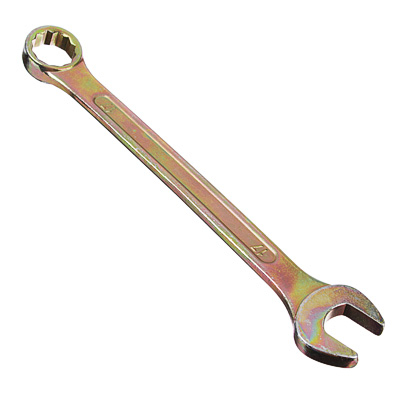 ТА736063 ЕРМАК Ключ рожково-накидной, 17мм, желтый цинк