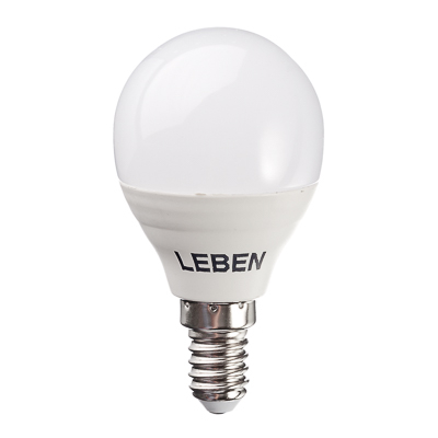 ХДС925026 LEBEN Лампа светодиодная G45 5W, E14, 400lm 4200К
