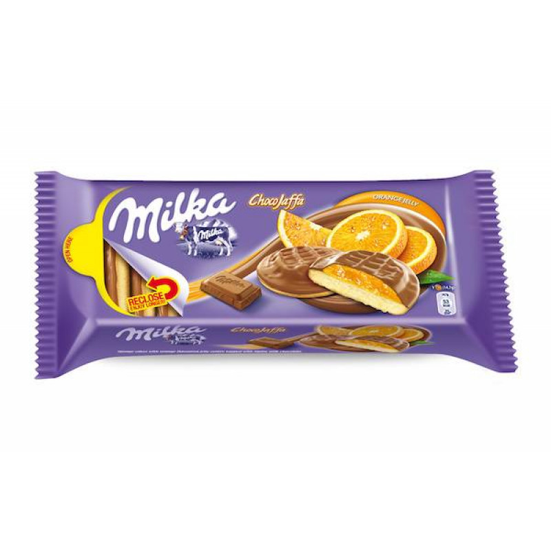 Шоколадный бисквит Milka Choco Jaffa Orange с апельсиновым желе 147 гр Артикул: 5343