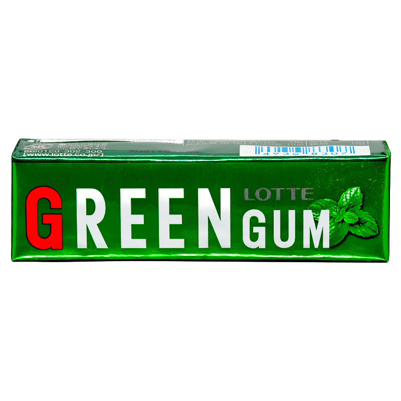 Lotte Green Gum Жевательная резинка Свежая зеленая мята 9 пластинок Артикул: 7215