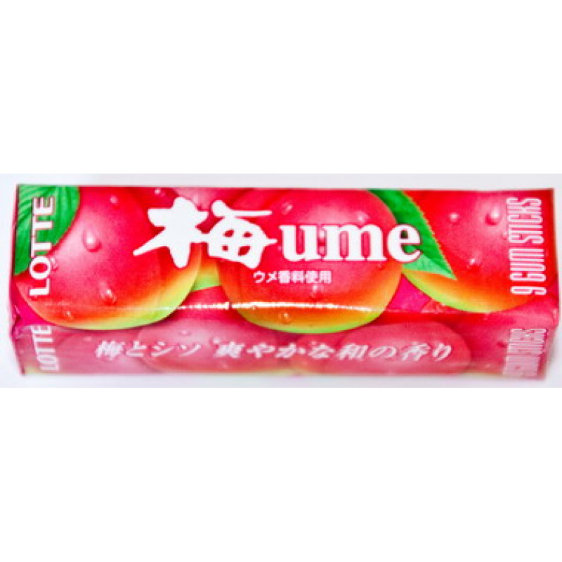 Lotte Ume Жевательная резинка со вкусом японской сливы 9 пластинок Артикул: 7431