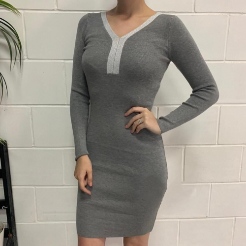 Платье, цвет: серый. One size