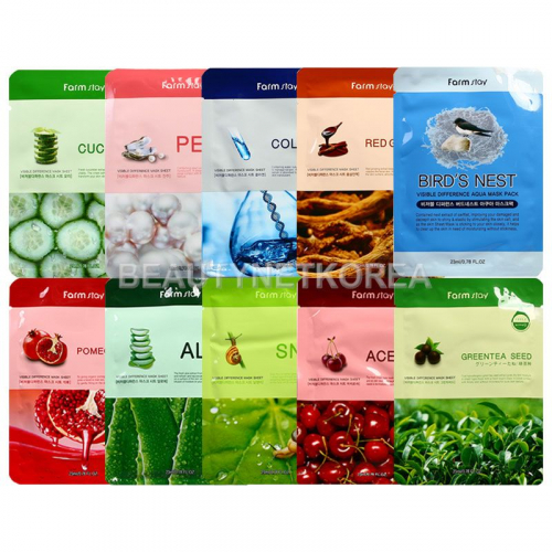 FarmStay Visible Difference Mask Sheet Pearl Увлажняющая маска для лица с экстрактом жемчуга 23мл