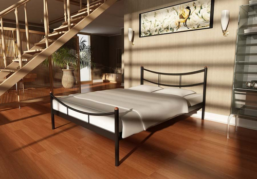 Кровать односпальная LUUNA (120х200 металлическое основание) Черный