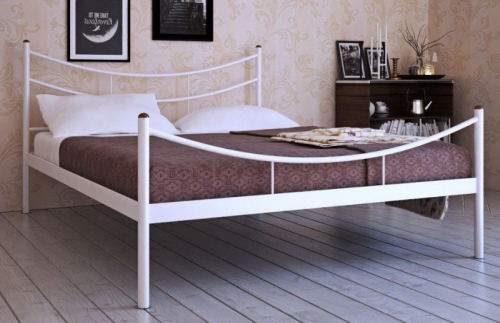 Кровать односпальная LUUNA (120х200 металлическое основание) Белый