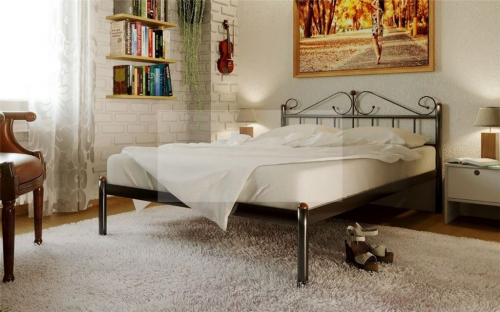 Кровать односпальная Роззана (120х200 металлическое основание) Черный