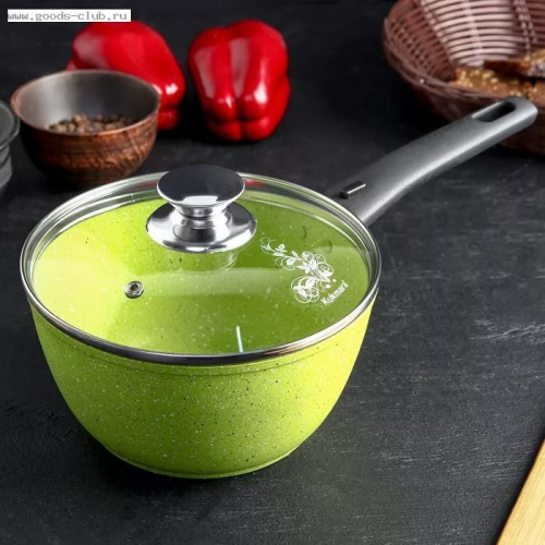 Ковш со съемной ручкой, стеклянной крышкой АП 