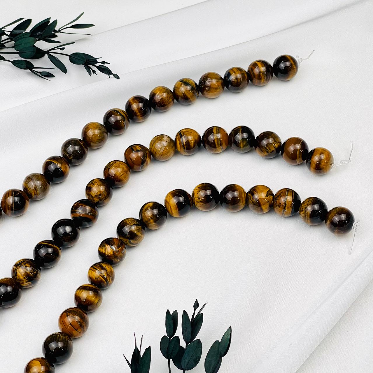 Радуга Самоцветов Бусины для украшений из Тигрового глаза (28 бусин)