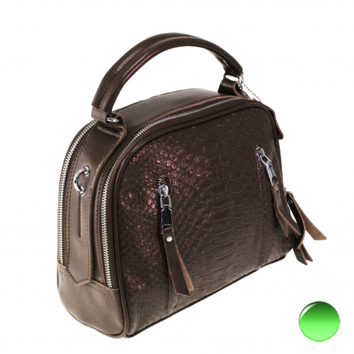 Стильная сумка Amaretto из натуральной кожи с ремнем через плечо золотистого цвета.