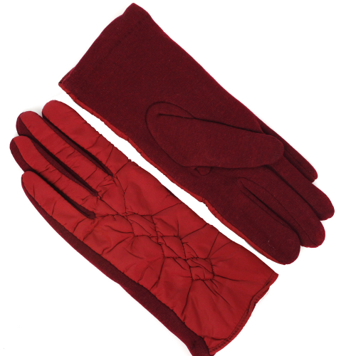 Стеганые перчатки с трикотажем комбинированные