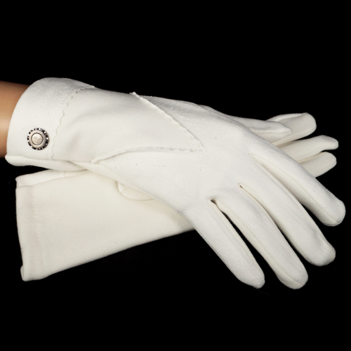 Трикотажные перчатки утепленные с имитацией замши