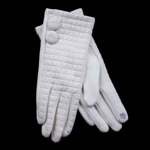 Сенсорные стеганые перчатки с пуговицами