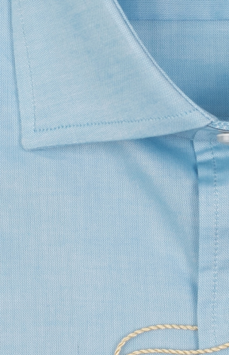 100412JМК Голубая мужская рубашка приталенная Jacoe