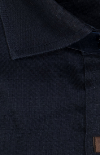 100351JМК Темно-синяя мужская рубашка приталенная Jacoe