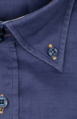 100269JМК Темно-синяя мужская рубашка приталенная Jacoe