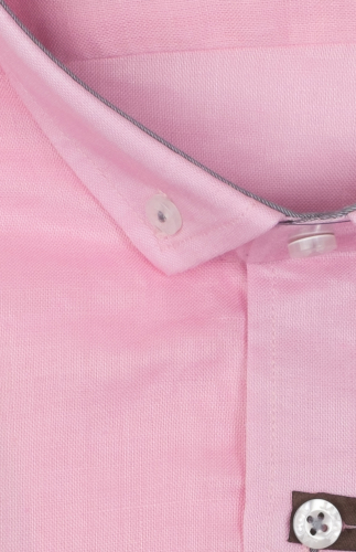 100283JМК Розовая мужская рубашка приталенная Jacoe