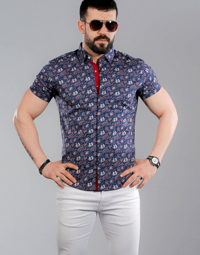 мужская рубашка короткий рукав 35-01-773 (KK)
