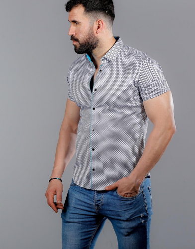 мужская рубашка короткий рукав 35-47-780 (KK)