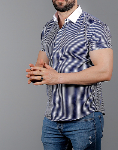 мужская рубашка короткий рукав 35-45-308 (KK)