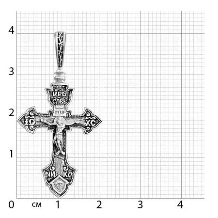2-016-3 Крест из серебра частичное чернение литье