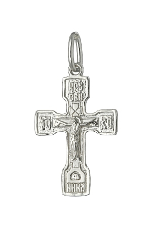 2-190-1 Крест из серебра литье белый