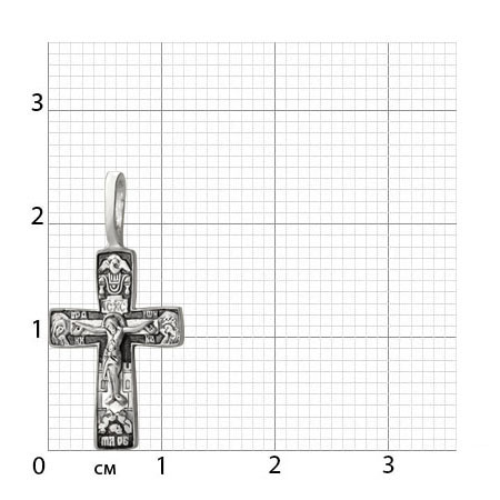 2-201-3 Крест (св.Сергий Радонежский) из серебра частичное чернение литье