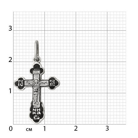 2-028-3 Крест из серебра частичное чернение литье