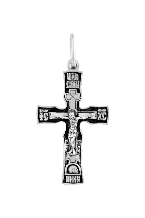 2-111-3 Крест из серебра частичное чернение литье