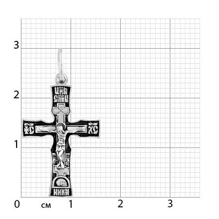 2-111-3 Крест из серебра частичное чернение литье