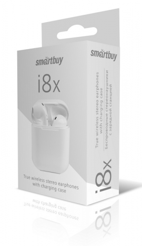 Гарнитура SmartBuy TWS i8X (SBH-303) bluetooth внутриканальная, белая