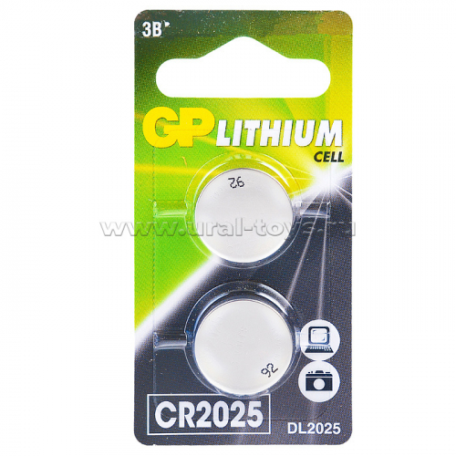 Батарейка литиевая дисковая GP Lithium CR2025 - 2 шт. в блистере