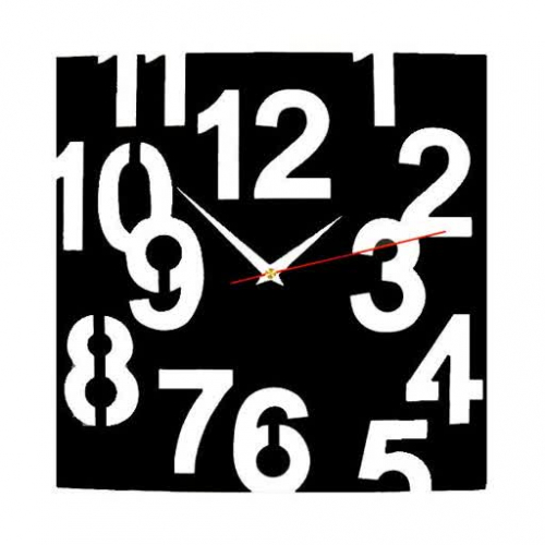 Часы Квадрат черный металл, 30х30 см СКИДКА!