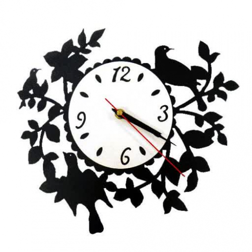 Часы Птицы в саду, металл, 42х39 см