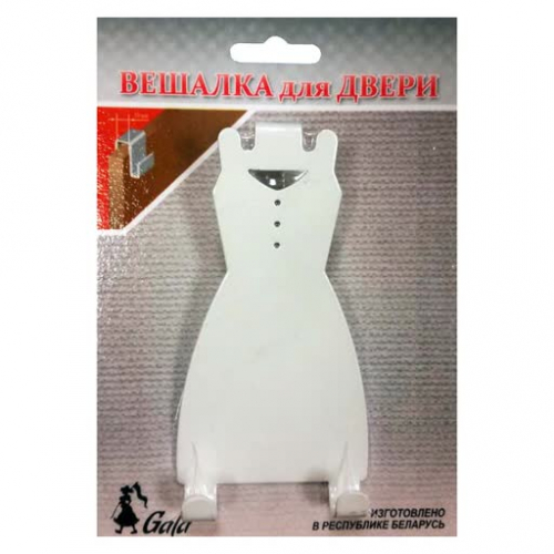 Вешалка для двери Платье, белый, металл