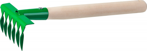 Грабельки садовые с деревянной ручкой, РОСТОК 39611, 6 витых зубцов, 120x62x405 мм /10 шт