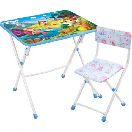 Комплект детской мебели «Ника» с маленькими принцессами (стол 600+стул искус.замша)