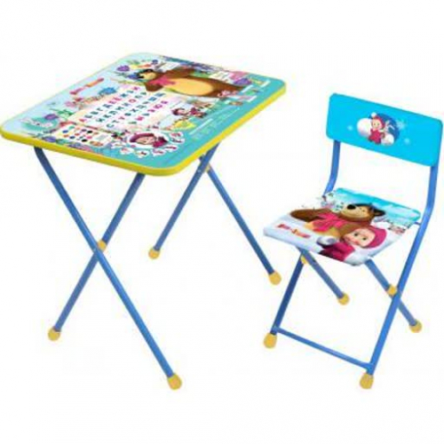 Комплект детской мебели Азбука 2: Маша и Медведь.с азбукой №2 (стол+стул мягк.моющ.) склад.
