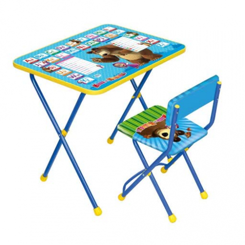 Комплект детской мебели Азбука 4: Маша и Медведь.(стол+стул мягк.моющ.) склад.