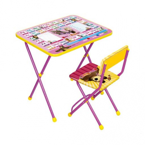 Комплект детской мебели Азбука 3: Маша и Медведь.(стол+стул мягк.моющ.) склад.