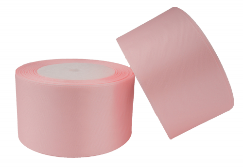 Однотонная атласная лента (бледно-розовый), 50мм * 25 ярдов (+-1) В наличии