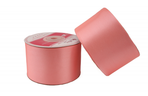 Однотонная атласная лента (розово-персиковый), 50мм * 30 ярдов (+-1) В наличии