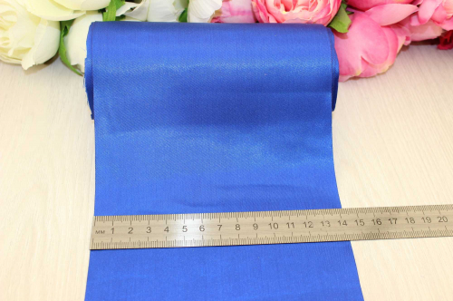 Однотонная атласная лента (синий), 140мм * 10 ярдов(+-1) В наличии