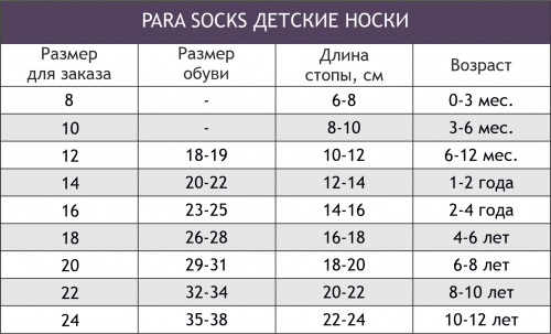 Para socks, Носочки детские 3 пары Para socks