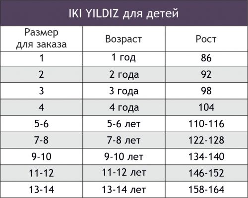 Iki yildiz, Комплект для мальчика Iki yildiz