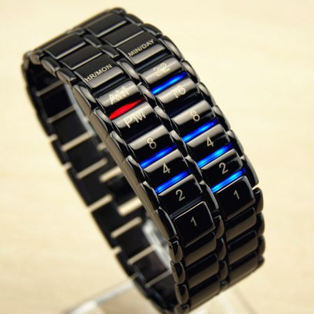 Led Watch - часы Самурай V2 бинарные наручные черные