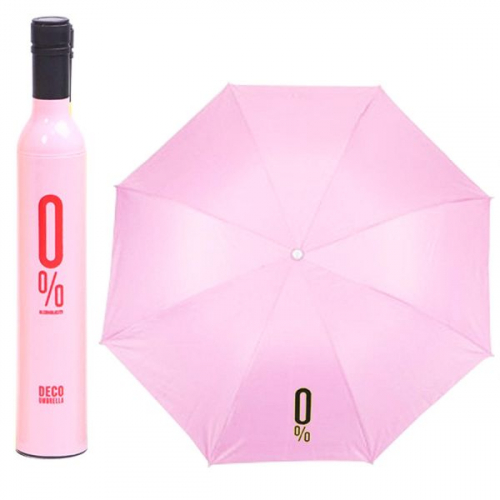 Зонт в бутылке 0% розовый